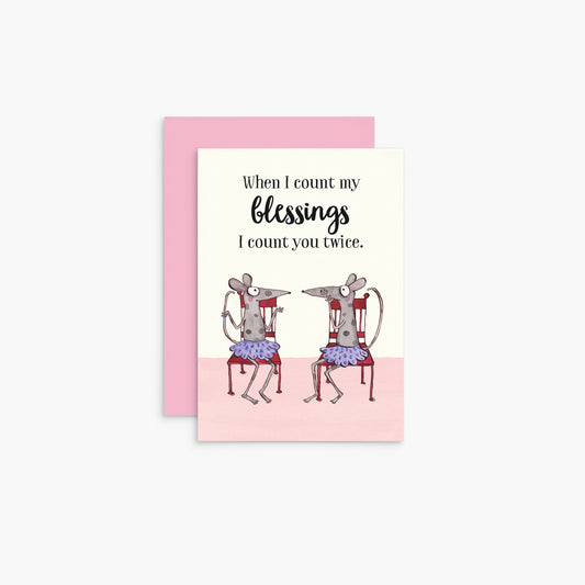 T356 - When I Count My Blessings - Twigseeds Mini Friendship Card