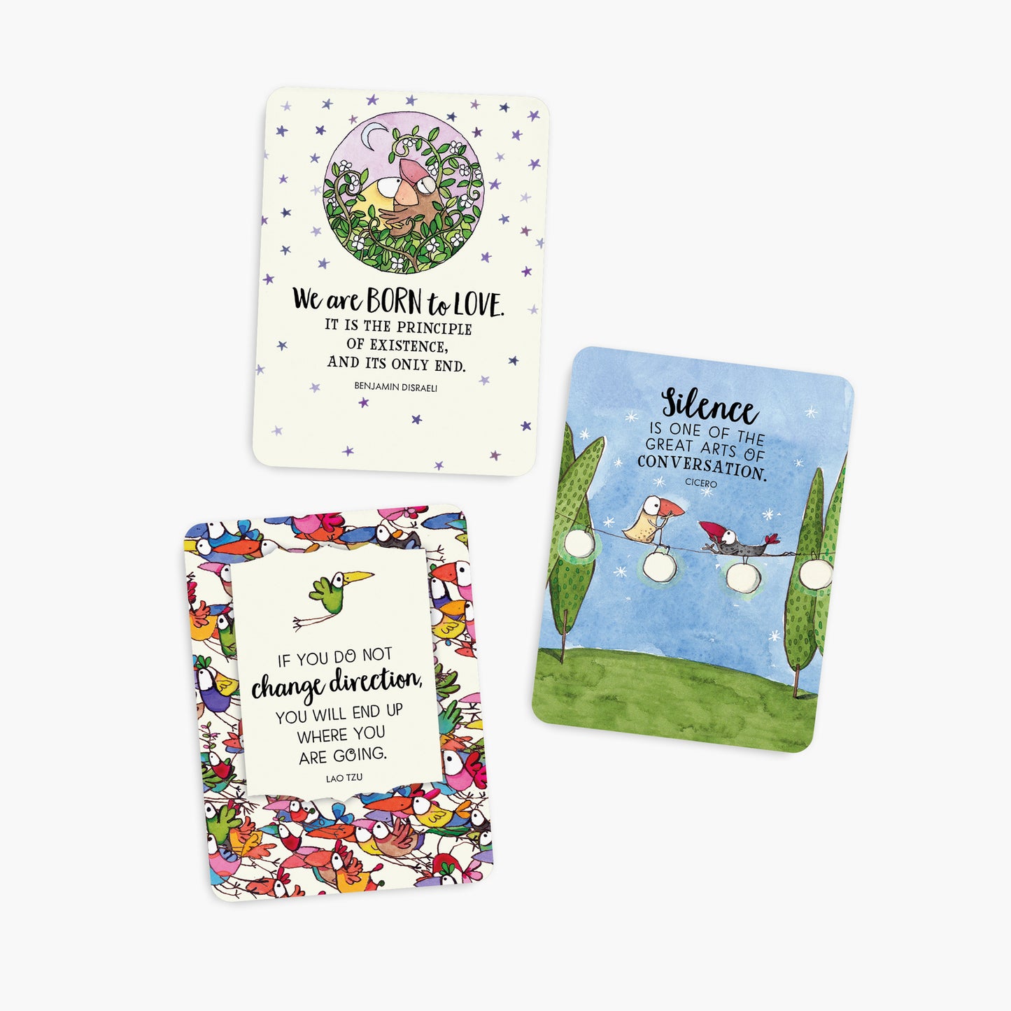 DBB - A Box of Birds - Twigseeds 24 Affirmation Cards + Stand