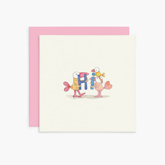 K319 - Hi - Twigseeds Greeting Card
