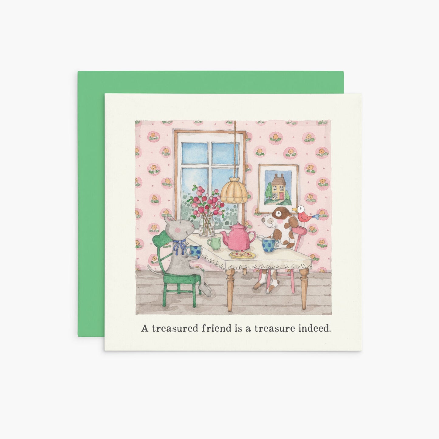 K380 - A treasured friend is a treasure indeed - Twigseeds Friendship Card