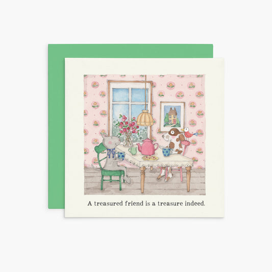 K380 - A treasured friend is a treasure indeed - Twigseeds Friendship Card