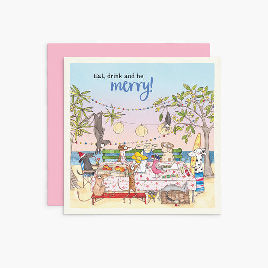 KC02 - Eat, Drink And Be Merry! - Twigseeds Christmas Card
