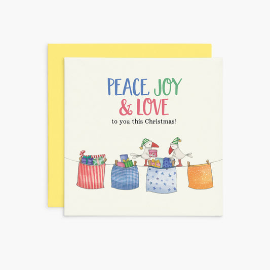 KC11 - Peace, Joy & Love - Twigseeds Christmas Card