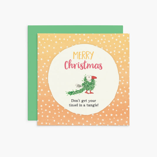 KC12 - Tinsel In A Tangle - Twigseeds Christmas Card