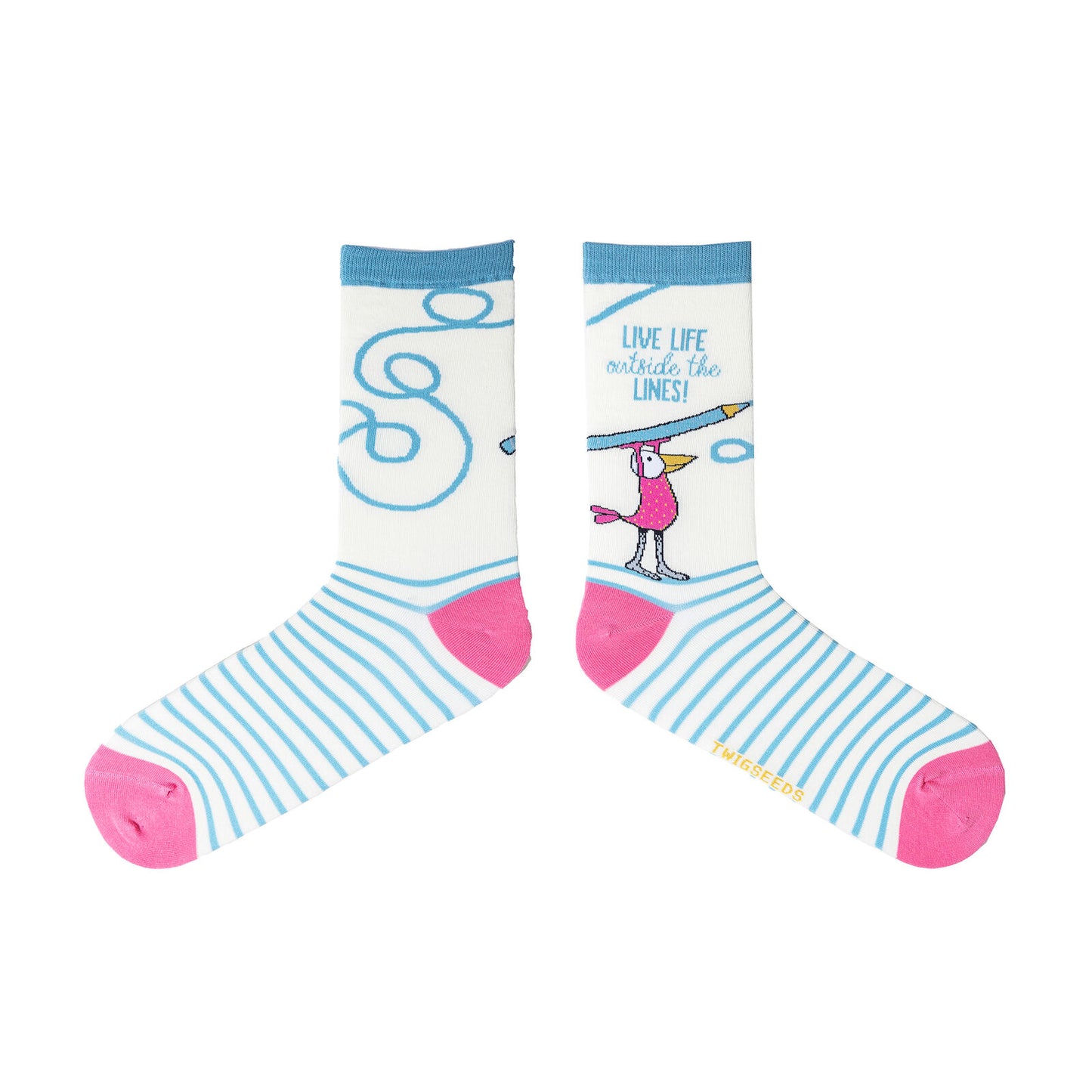 Twigseeds Adult Socks - Live Life Outside The Lines