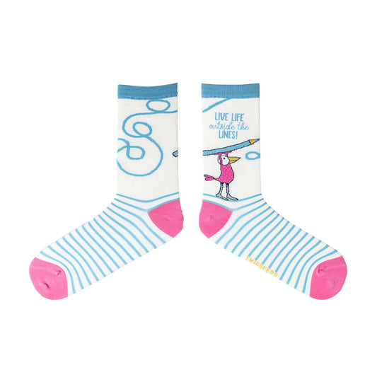 Twigseeds Adult Socks - Live Life Outside The Lines